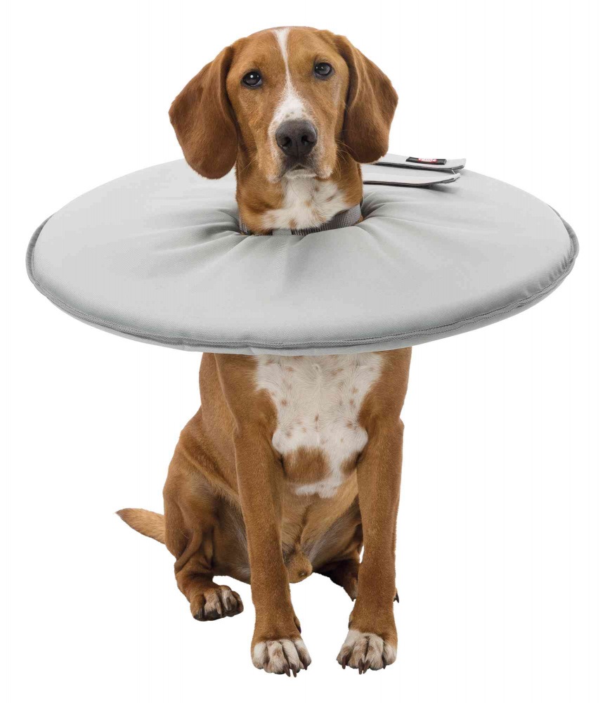 Trixie Collare Protettivo per Cani - X-Large, Grigio, Circonferenza Collo 60-64 cm, Materiale Morbido ed Elastico