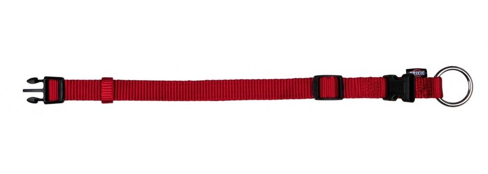 TRIXIE Collare Premium per Cani e Gatti Rosso in Nylon S-M (30-45 cm / 15 mm) - Completamente Regolabile e Resistente