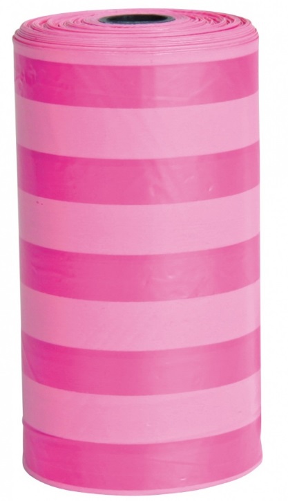 TRIXIE Sacchetti Igienici per Cani - Confezione da 4 Rotoli da 20 Pezzi a Righe Colorate, Taglia M