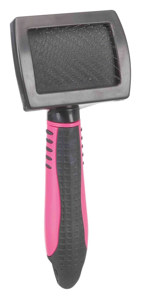 TRIXIE Spazzola Morbida per Gatti 7 × 16 cm - Setole Metalliche Extra Morbide con Impugnatura Antiscivolo