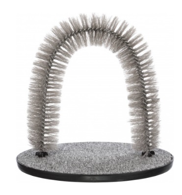 TRIXIE Gioco Arco per Massaggio e Cura del Pelo per Gatti - 36 x 33 cm - Colore Grigio