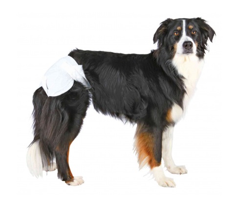 Trixie Pannolini Igienici per Cani Femmine XS-S (20-28 cm) - 12 Pezzi, Alta Assorbenza, Fascia Elastica e Apertura per la Coda