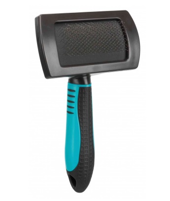 TRIXIE Spazzola Morbida #24132 per Cani e Gatti - 10 x 17 cm, Top Coat Districante e Base Coat, Rimuove Tappetini e Peli Sciolti