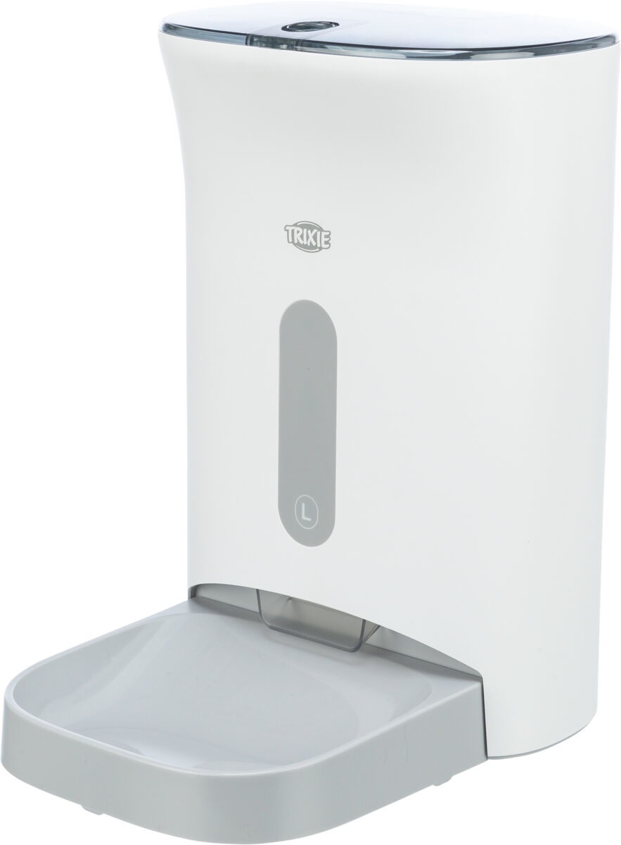 Trixie TX8 2.0 Distributore Automatico di Cibo e Acqua per Cani e Gatti - Capacità 4,5L, Programmazione Fino a 4 Pasti al Giorno, Bianco/Grigio