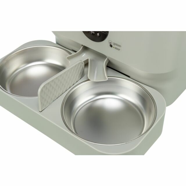 Trixie Mangiatoia Doppia in Acciaio Inox e Plastica 500 ml - Multicolore, Dimensioni 32 x 5 x 16 cm