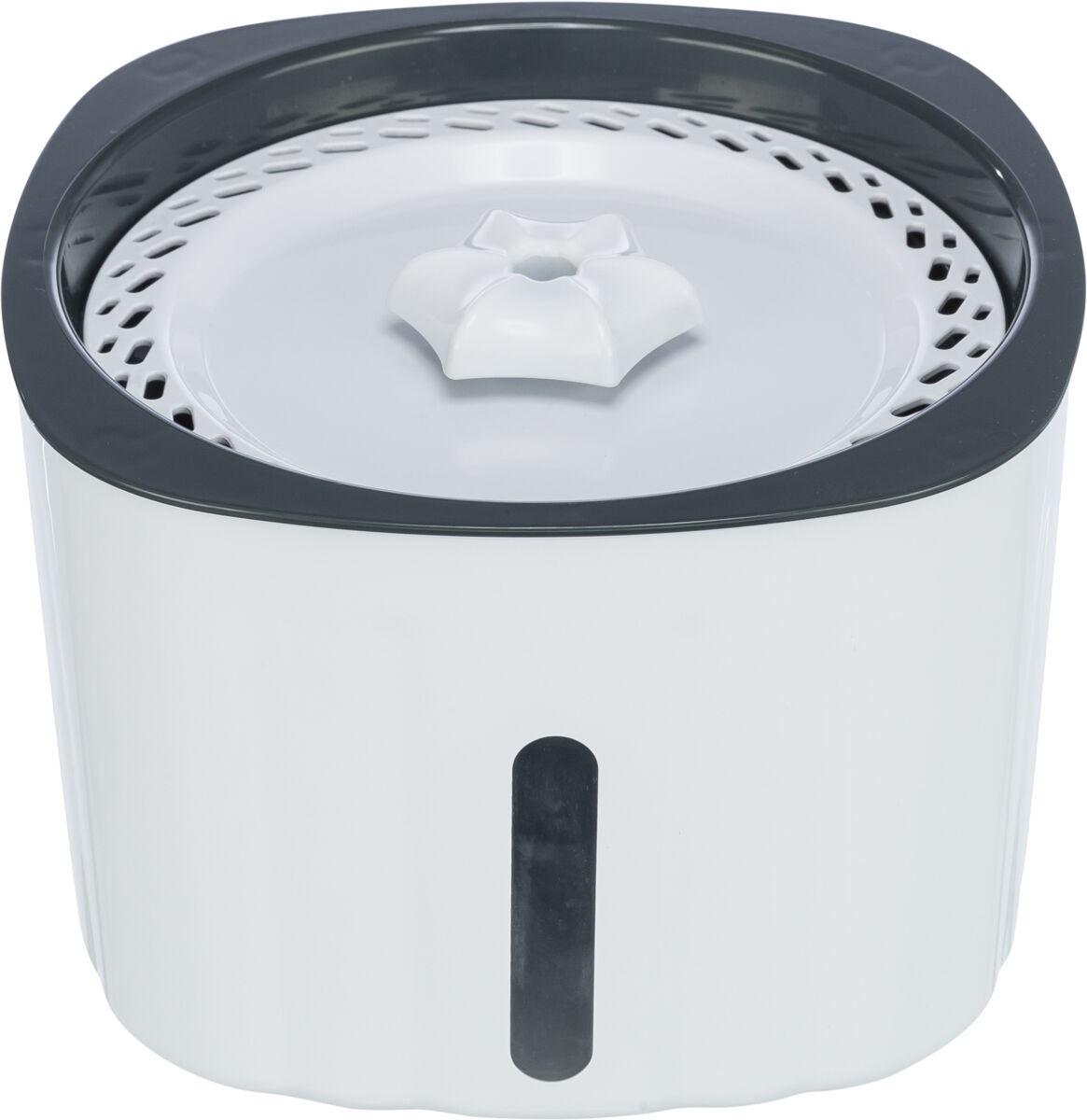 TRIXIE Fontanella Flower per gatti e cani - 2 l, Bianco/Grigio, con indicatore di livello e filtro