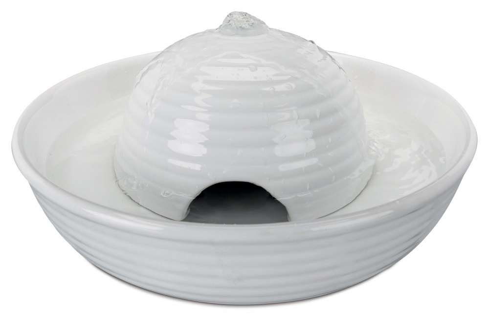 Trixie Fontana Bere Vital Flow Mini, Ceramica Bianca, 800 ml - Distributore di Cibo e Acqua per Cani e Gatti