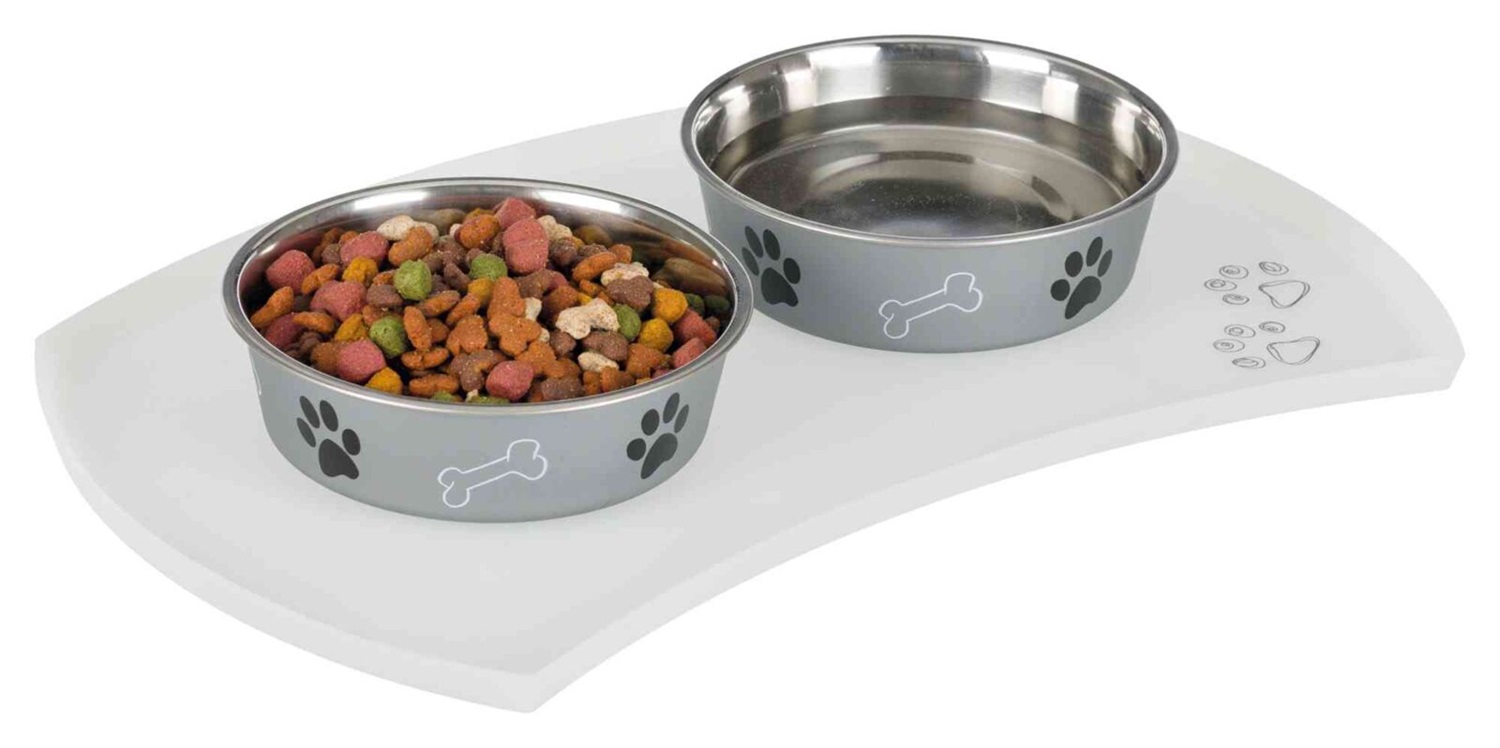 TRIXIE Sottociotola in Silicone Blu 48 x 27 cm con Bordo Rialzato per Cani e Gatti