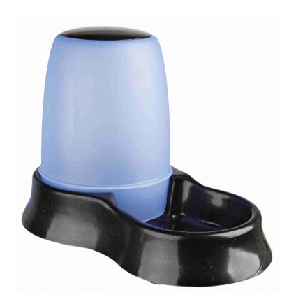 TRIXIE Distributore di Cibo e Acqua per Cani e Gatti - 1,5 Litri, Contenitore Girevole, Antiscivolo, Lavabile in Lavastoviglie