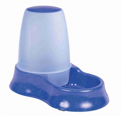 TRIXIE Distributore di Cibo e Acqua per Cani e Gatti - 1,5 Litri, Contenitore Girevole, Antiscivolo, Lavabile in Lavastoviglie
