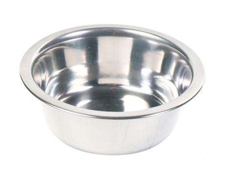 TRIXIE Ciotola In Acciaio Inox 0,45L - Lavabile in Lavastoviglie, Ø12-13 cm, Adatta per Cani e Gatti