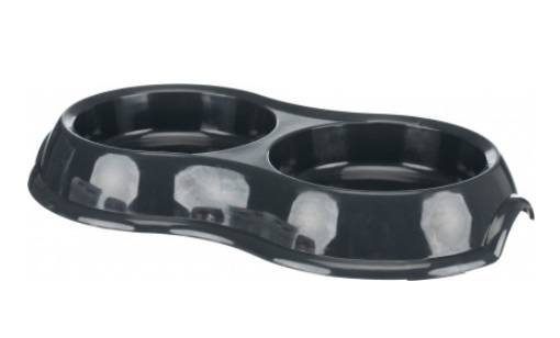 TRIXIE Ciotola Doppia in Plastica Antiscivolo per Gatto - 2 x 200 ml, Diametro 11 cm