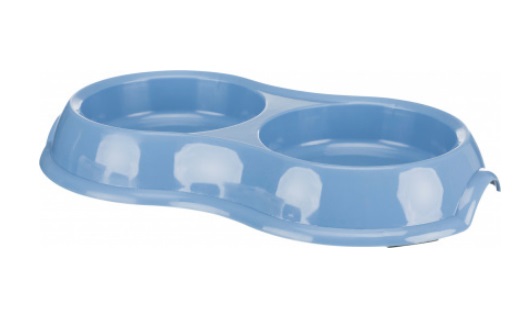 TRIXIE Ciotola Doppia in Plastica Antiscivolo per Gatto - 2 x 200 ml, Diametro 11 cm