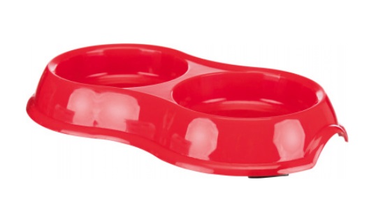 TRIXIE Ciotola Doppia in Plastica Antiscivolo per Gatto - 2 x 200 ml, Diametro 11 cm
