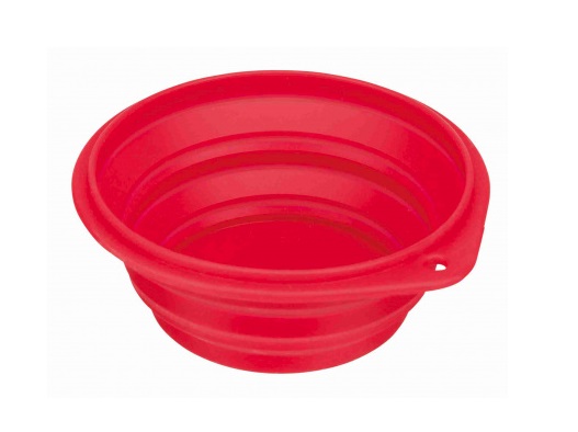 Trixie Ciotola da Viaggio Pieghevole in Silicone 1L Ø 18cm - Adatta per Cibo e Acqua, Lavabile in Lavastoviglie, Colori Assortiti