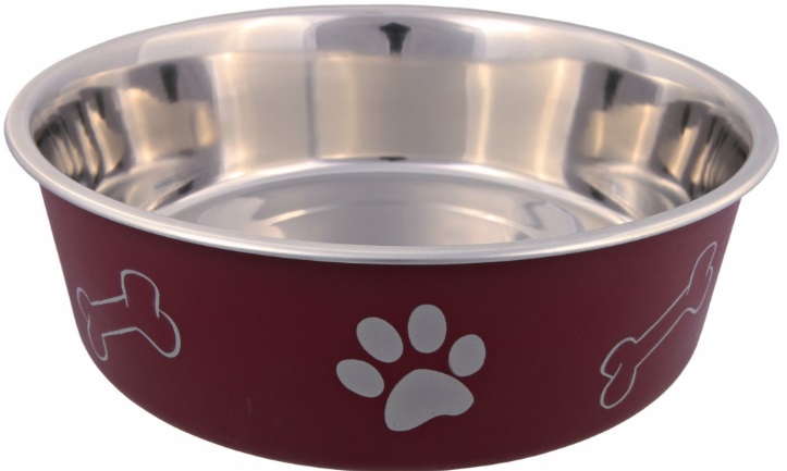 Trixie Ciotola in Acciaio Inox con Rivestimento in Plastica - Capacità 2.0/2.2L, Ø23cm, Antiscivolo, Colori Assortiti