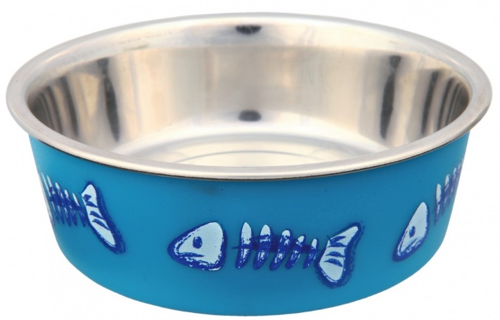 TRIXIE Ciotola in Acciaio Inox Rivestita per Gatti - Capacità 0,3 l, Diametro 12 cm, Antiscivolo, Disponibile in Vari Colori