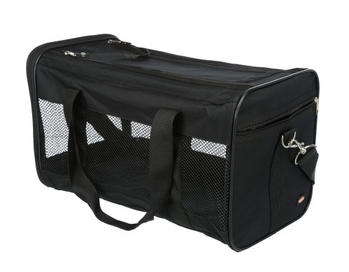 Trixie Borsa Ryan Nera per Cani e Gatti - Trasportino 26x27x47 cm, Fino a 6 kg, con Apertura Superiore e Tasca Esterna