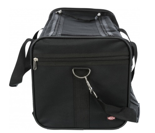 Trixie Borsa Ryan Nera per Cani e Gatti - Trasportino 26x27x47 cm, Fino a 6 kg, con Apertura Superiore e Tasca Esterna