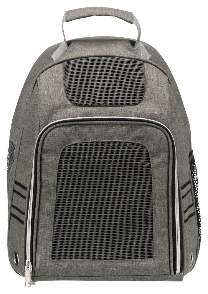 TRIXIE Zaino Dan per animali domestici - Grigio, 36 x 44 x 26 cm, 1,11 kg, forma stabile, cintura regolabile, apertura frontale con tasca a rete