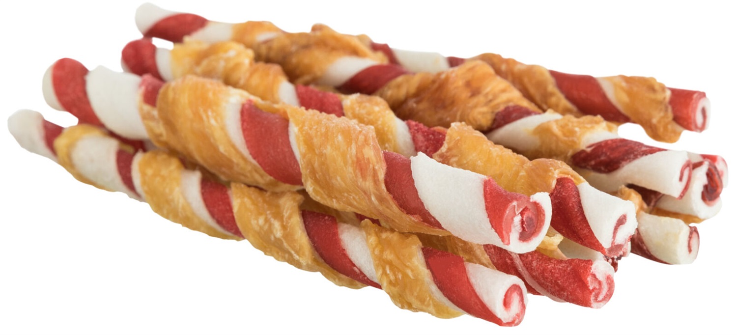 TRIXIE Denta Fun Bastoncini da Masticare al Gusto Barbecue con Filetti di Pollo - 12 cm, 10 Pz