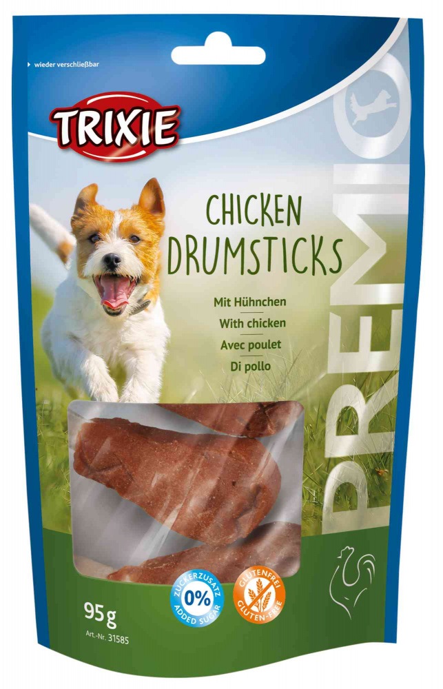 Trixie Premio Chicken Drumsticks Snack per Cani - 5 pezzi, 95 g, Cosce di Pollo con 59% di Carne e Vitamina C