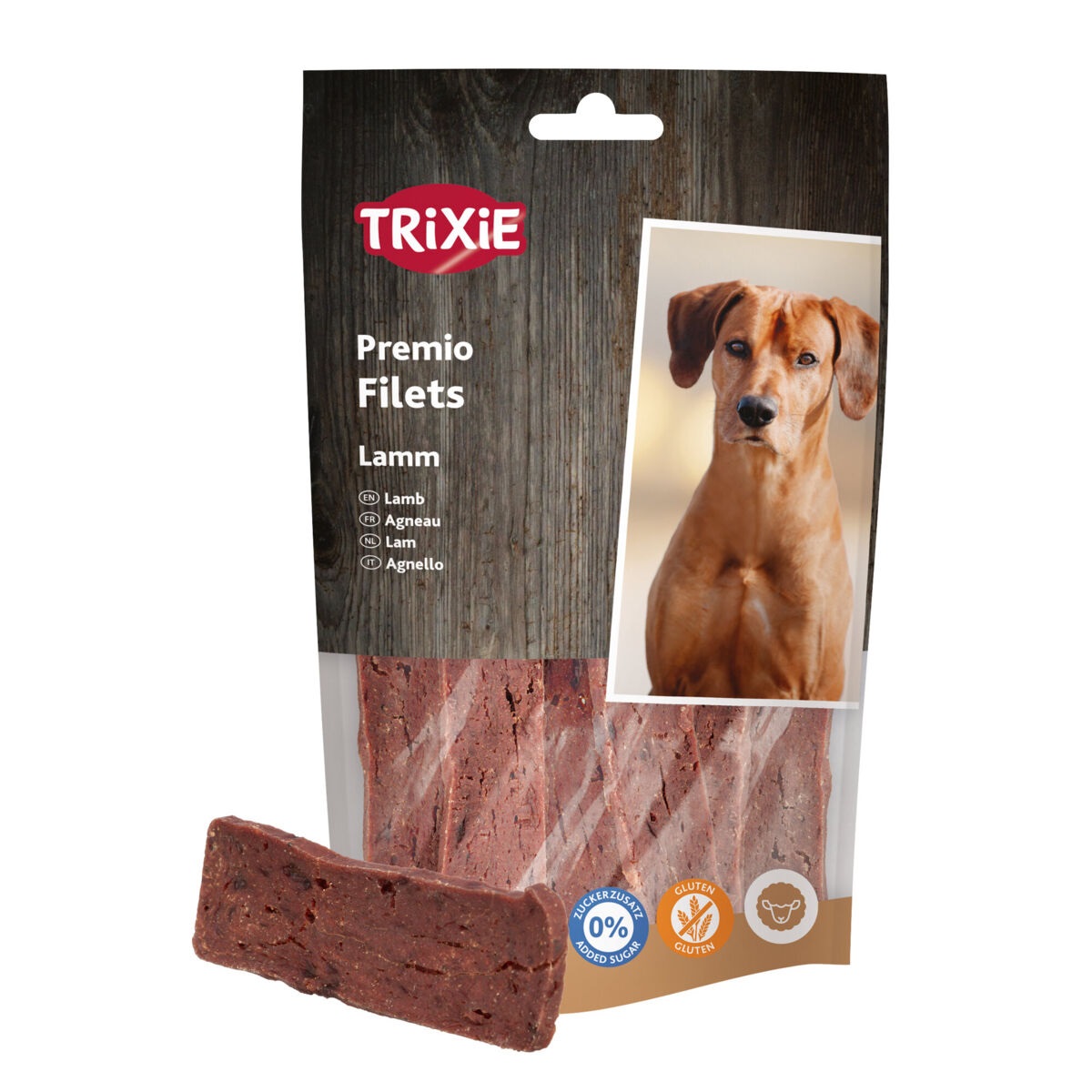 Trixie Premio Filets Snack per Cane - Agnello 80 g, Ricco di Proteine, Senza Glutine e Zuccheri Aggiunti