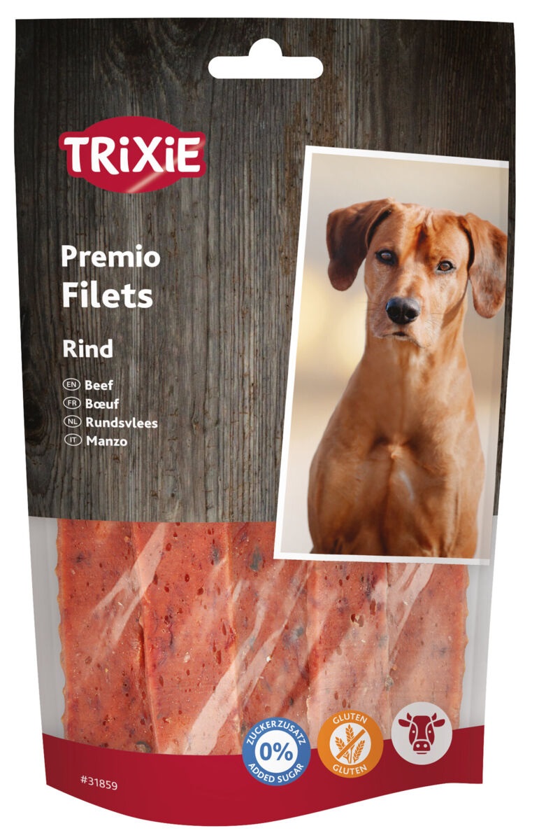 Trixie Premio Filets Snack per Cani - 80 g di Manzo, Ricco di Proteine, Senza Zuccheri Aggiunti e Senza Glutine