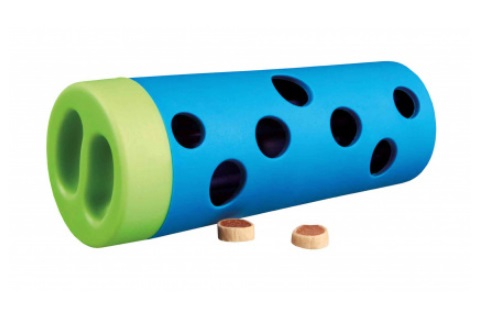 TRIXIE Dog Activity Snack Roll - Gioco d'intelligenza per cani in plastica con rivestimento in gomma, dimensioni ø 6/ø 5 × 14 cm, 3 asticelle mobili