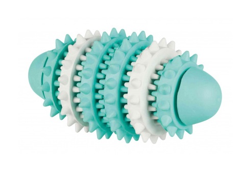 Trixie Denta Fun Palla da Rugby - Lunghezza 15 cm, in Gomma Naturale, Igiene Dentale e Massaggio Gengivale