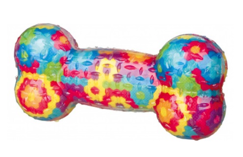 TRIXIE Osso in Gomma Termoplastica (TPR) con Squittio - Lunghezza 17 cm