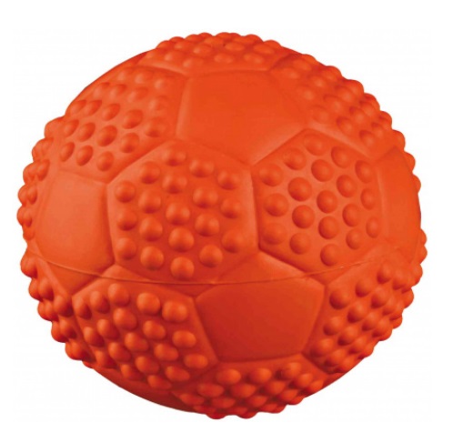 Trixie Gioco Palla Sport per Cani in Gomma Naturale Ø 5,5 cm con Squittio - Giallo e Disegni Assortiti