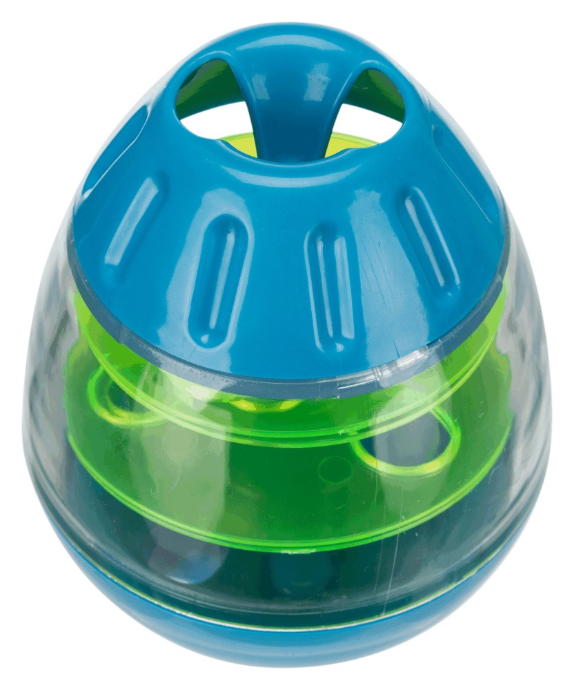 TRIXIE Uovo Snack Roly-Poly in Plastica 13 cm - Giocattolo Interattivo per Cani e Gatti con 4 Piastre Rimovibili e Livelli di Difficoltà