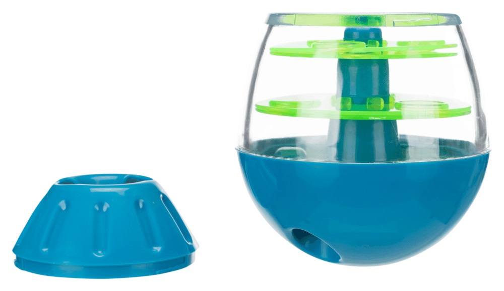 TRIXIE Uovo Snack Roly-Poly in Plastica 13 cm - Giocattolo Interattivo per Cani e Gatti con 4 Piastre Rimovibili e Livelli di Difficoltà