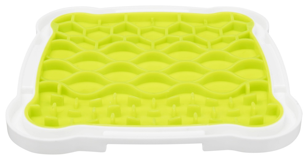 TRIXIE Lick'n'Snack Tavoletta da Leccare per Cani e Gatti - 20x20 cm, in TPR, Colore Verde, Mangiatoia Lenta
