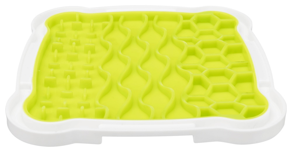 TRIXIE Lick'n'Snack Tavoletta da Leccare per Cani e Gatti - 20x20 cm, in TPR, Colore Verde, Mangiatoia Lenta