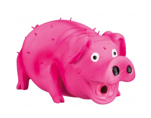 Trixie Maiale a Pelo Ispido in Latex - Gioco Sonoro per Cani - 21 cm - Colori Assortiti