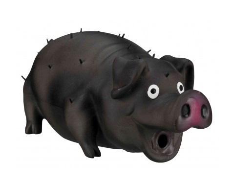 Trixie Maiale a Pelo Ispido in Latex - Gioco Sonoro per Cani - 21 cm - Colori Assortiti