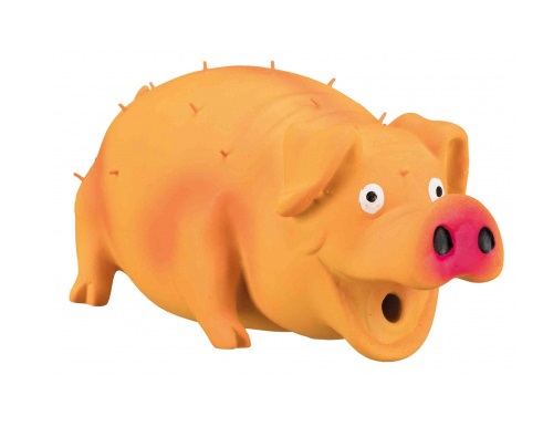 Trixie Maiale a Pelo Ispido in Latex - Gioco Sonoro per Cani - 21 cm - Colori Assortiti