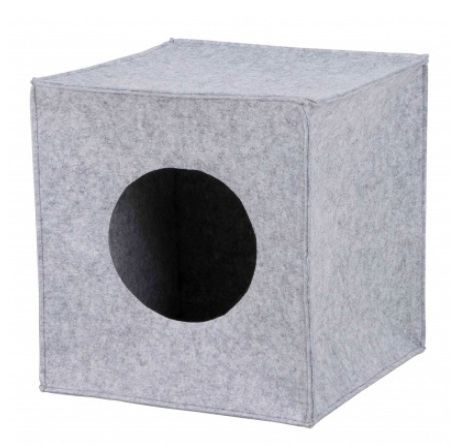 Trixie 36313 Anton - Grotta morbida per animali domestici, 33 x 33 x 37 cm, Grigio, Feltro (poliestere), Pieghevole e Isolante