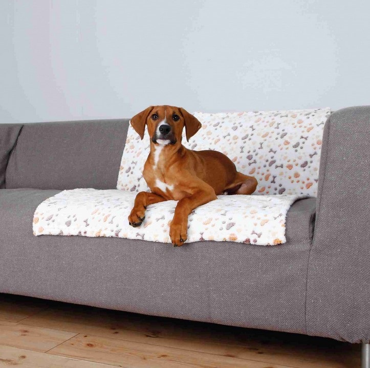 TRIXIE Coperta Lingo per Cani in Pile Morbido Beige/Beige, 75x50 cm - Adatta per Allergici