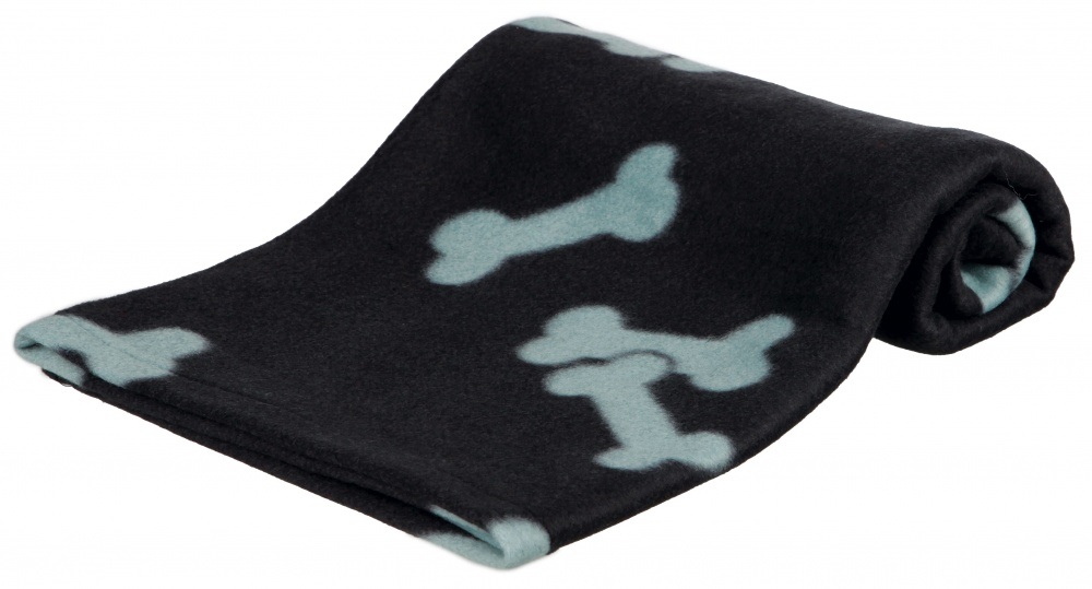 TRIXIE Beany Coperta in Pile Nera 100 x 70 cm - Morbida e Lavabile, Protegge dai Peli di Animali