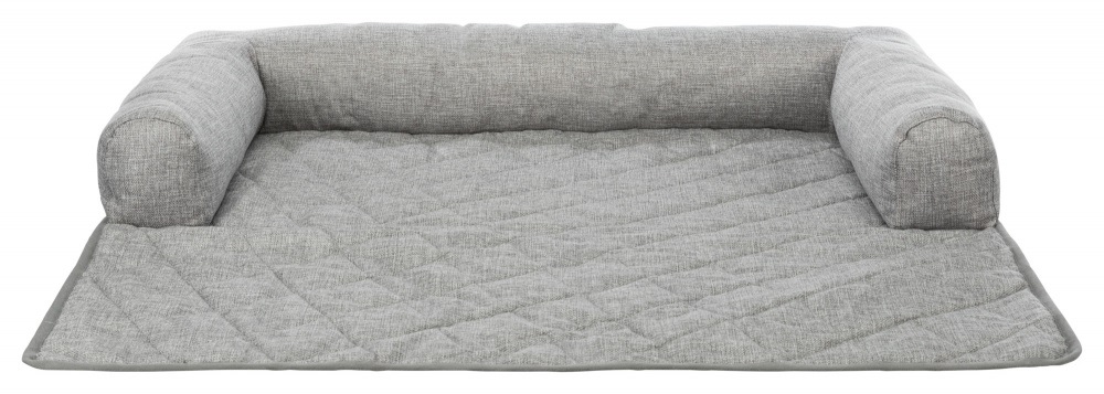 TRIXIE 37577 Divano Letto Nero Rettangolare con Cuscino, Tessuto Trapuntato, Rivestimento Rimovibile, L 90 x P 70 x H 14 cm