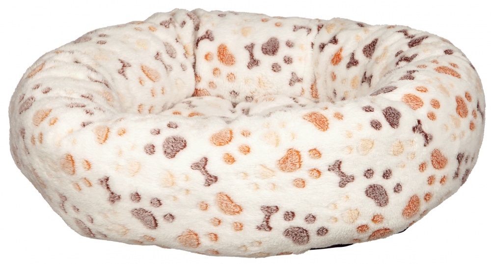 Trixie Lingo Lettino a Ciambella per Cani - 60x55 cm, Copertura in Pile Morbido, Imbottitura in Fibra di Poliestere, Cuscino Rimovibile, Fondo Antiscivolo