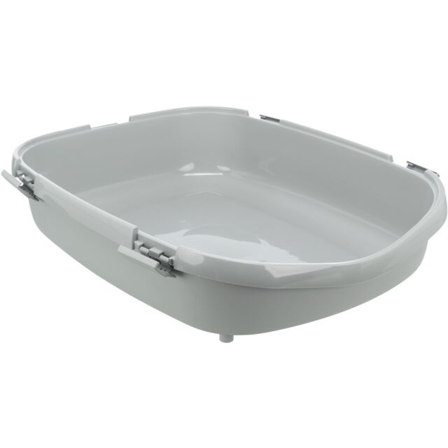 TRIXIE Primo XXL Cassetta Igienica Aperta per Gatti - Grigio/Bianco, 56 x 25 x 71 cm, con Bordo Rimovibile e Ganci Easy Click