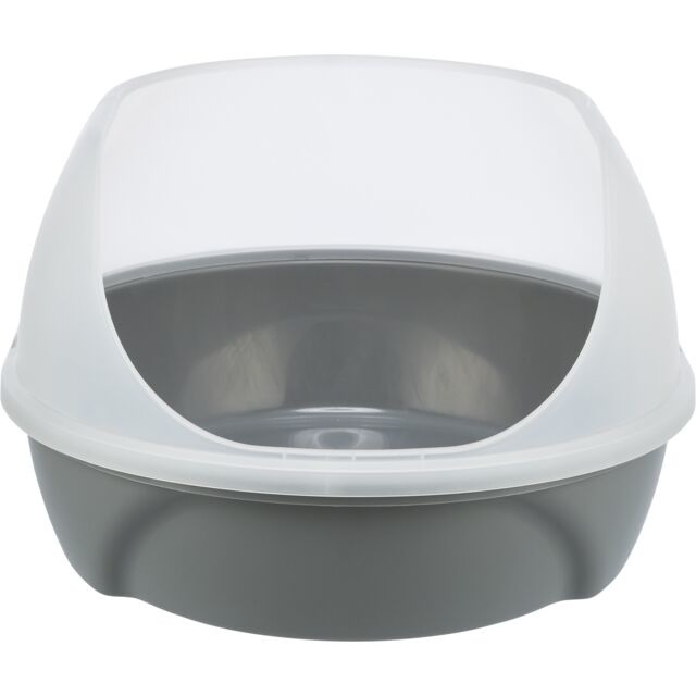 TRIXIE Simao Lettiera Cassetta Igienica Aperta per Gatti Grigio 48 x 30 x 58 cm con Bordo Alto e Chiusure Easy Click