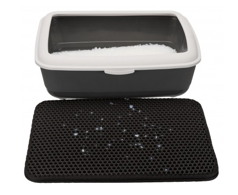 Trixie 40366 - Tappetino per lettiera per Gatti in EVA indeformabile, 58x75 cm, 706 g, Doppio strato con chiusura in Velcro, Facile da pulire