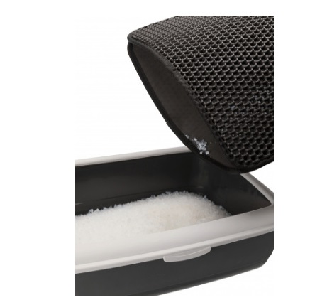 Trixie 40366 - Tappetino per lettiera per Gatti in EVA indeformabile, 58x75 cm, 706 g, Doppio strato con chiusura in Velcro, Facile da pulire