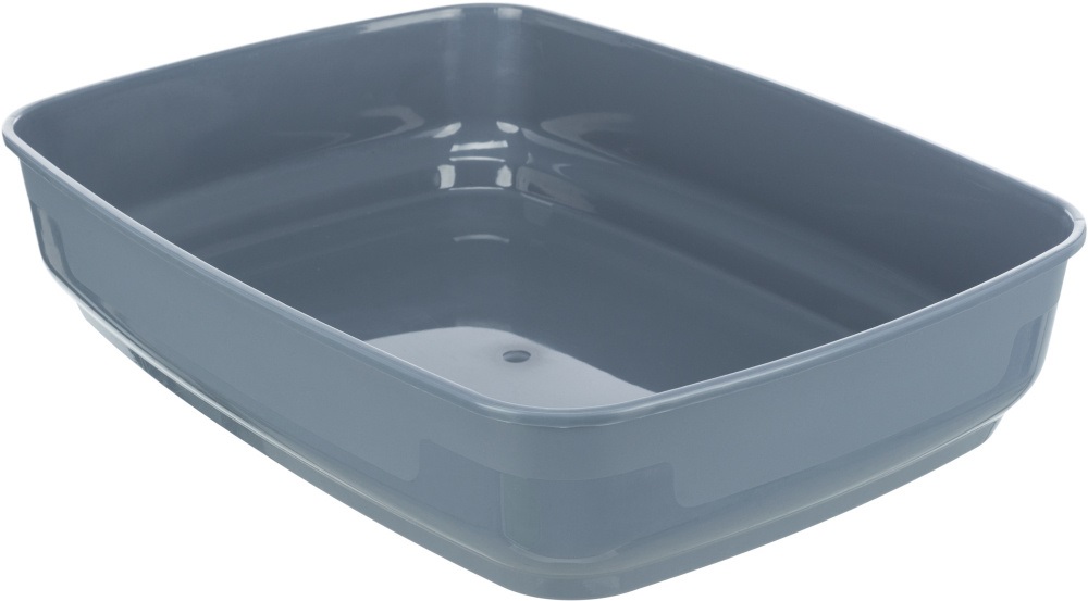 Trixie Delio Lettiera per Gatti con Bordo, Colore Grigio/Bianco con Stampa - Dimensioni 48 x 35 x 20 cm