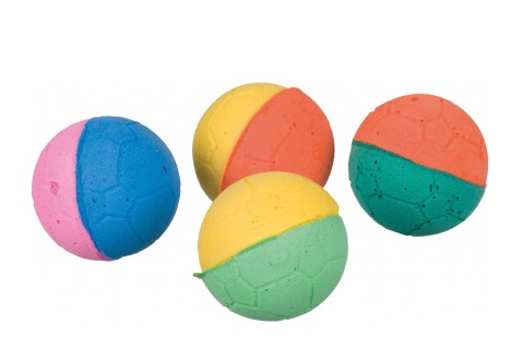 TRIXIE Set di Palline Morbide in Gomma per Gatti - 4 pz, Ø 4,3-4,5 cm